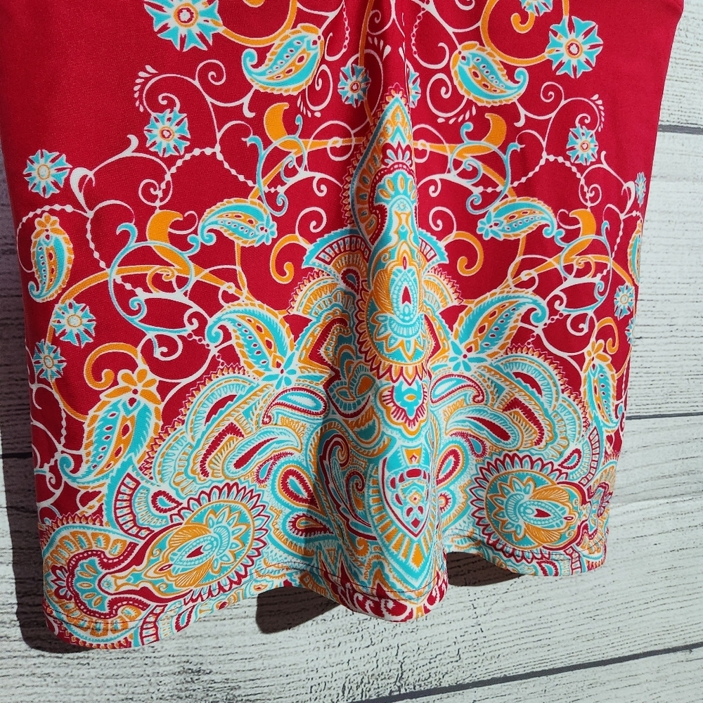 Athleta Pink Strappy Paisley Tank Top, Size M Tall - Picture 2 of 5